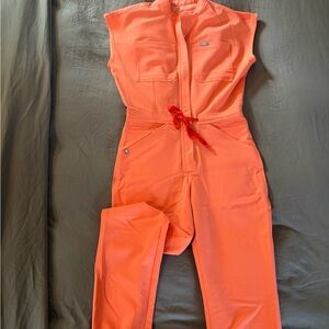 Figs Coral Jumpsuit